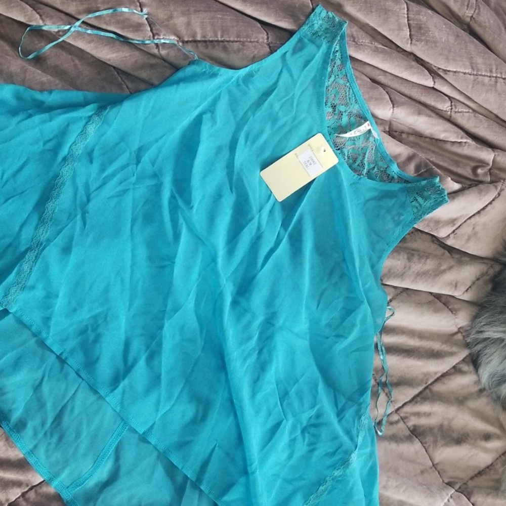 NEW teal lace tank